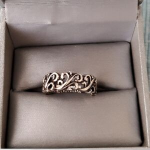 Zales Sterling Silver Diamond Ring size 6.5 to 6.75